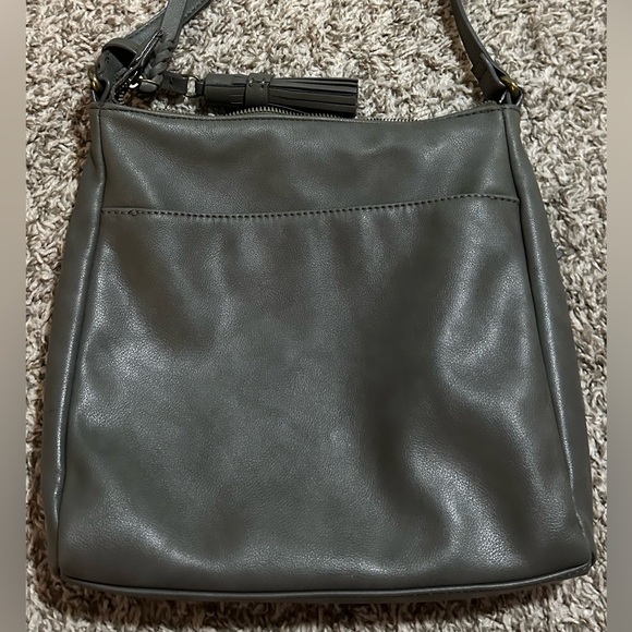 Sonoma Faux Leather Gray Crossbody Bag with Tassel - Picture 3 of 4